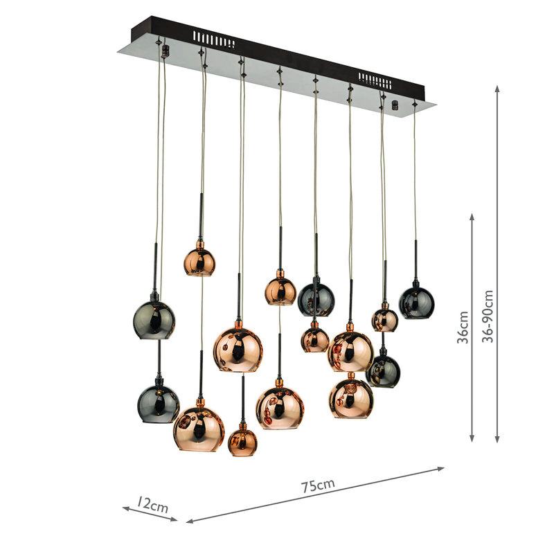Burhanuddin 15 - Light Copper/Bronze Cluster Pendant