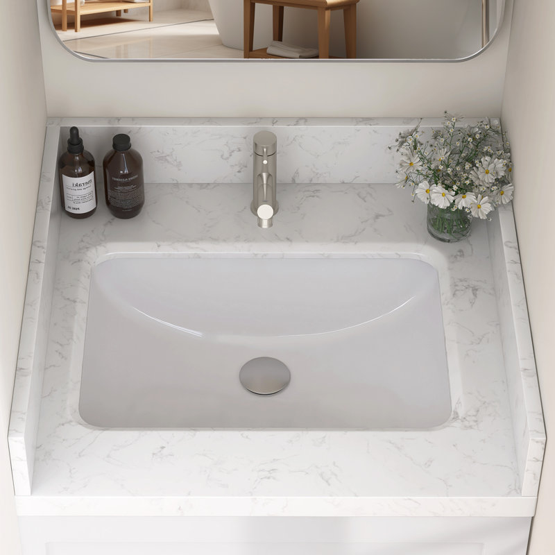 21'' W X 4'' H Engineered Stone Carrara White Sidesplash Rectangular Vanity Top Polished Side Splash for Bathroom Countertop