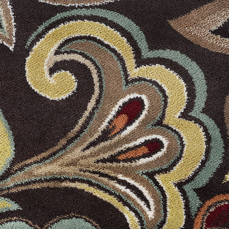 Elmer Transitional Brown Area Rug, Round 7'10"