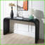 Table basse courbée courbée en bois noir - peu encombrante, polyvalente pour le salon, le vestibule et Chambre à coucher-615153170