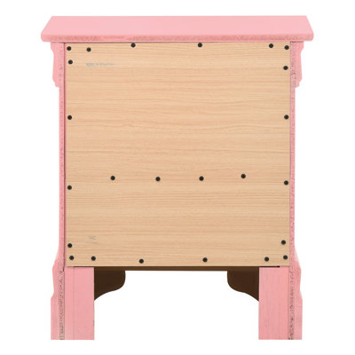 Charmante table de chevet traditionnelle rose