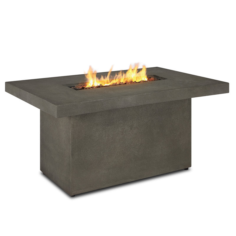 Ventura Rectangle Chat Height Gas Fire Table by Real Flame, Gray