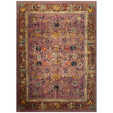 1920s Antique Pink Rose Modernist Floral Knotted Wool Chinese Art Deco Rug 8'0" x 11'0" Area Rug