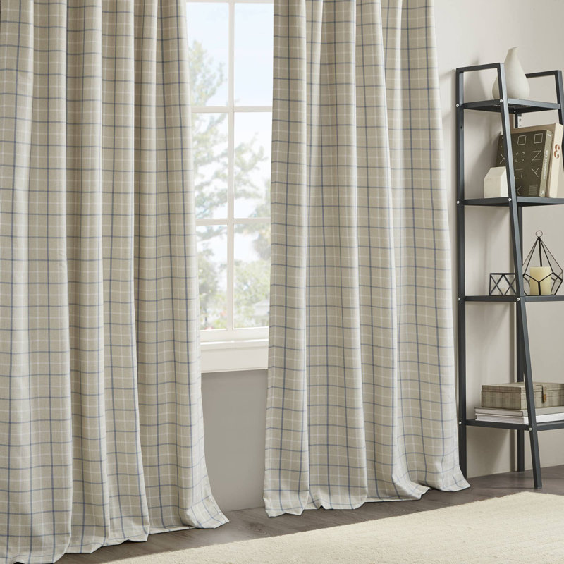 1 panneau de rideau simple 50 x 108 po avec doublure en molleton | Passe-tringle et patte arrière | Idée cadeau