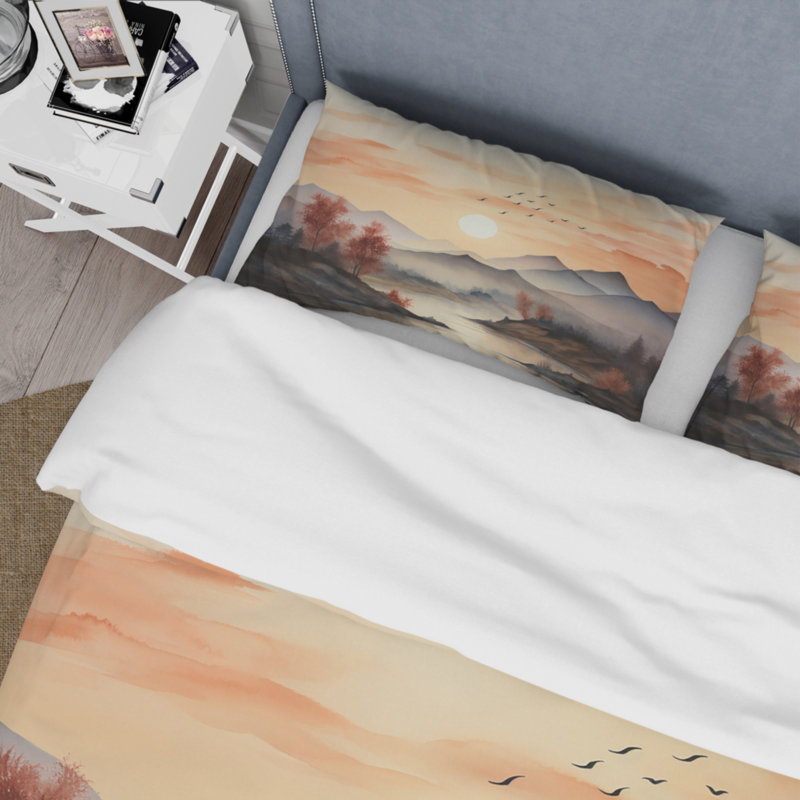 Ensemble de housse de couette en microfibre / polyester Afrique Serengeti, Housse de couette pour grand lit et 2 taies décor