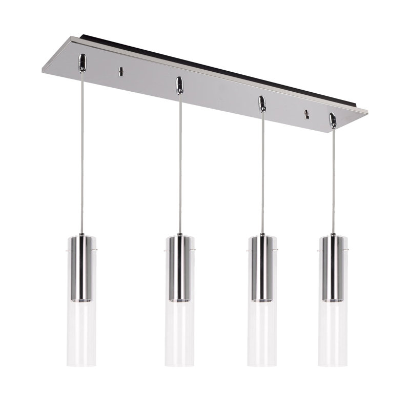Lena LED Pendant, Chrome, 4 Lights, 34 W