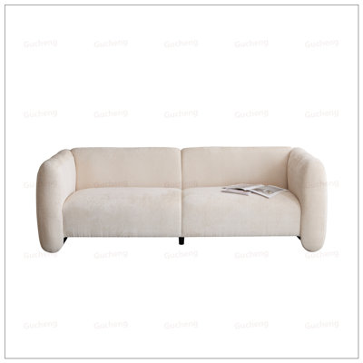 Élégant canapé 3 places Boucle au design ondulé, parfait pour les salons, les chambres et les bureaux d'appartements