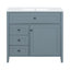 Meuble-lavabo bleu-gris 36 po avec lavabo-431864552