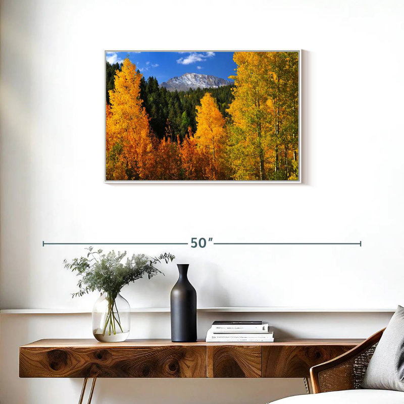 Pikes Peak en automne, Cadre flottant blanc, 31 po x 21 po