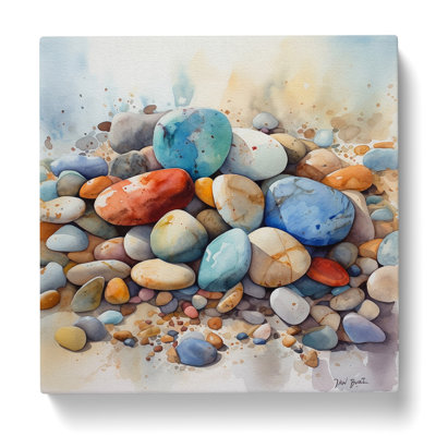 Pebbles Watercolour - Wrapped Canvas