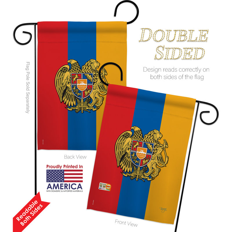 Ensemble drapeau 2 côtés 1 pi 7 po x 1 pi 1 po arménie