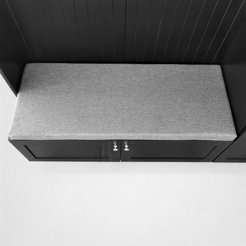 Arbre d'entrée de 59,04 po de largeur avec banc et rangement pour chaussures, Noir
