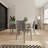 Holiday - 4Pcs Warm Grey Stackable PP Armchair For Indoor/Outdoor Use – Ergonomic Slatted Back With 55 Inch White Modern Long Table - Indoor/Outdoor- Lightweight PP Tabletop With Metal-604706577