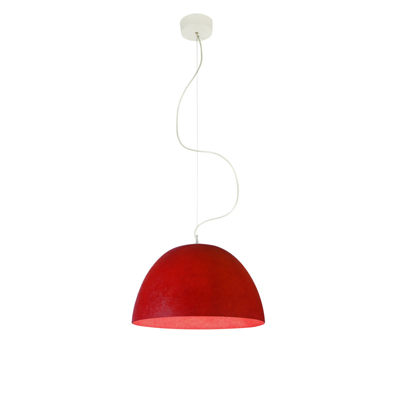 Luna 1 - Light White Dome Pendant, Red