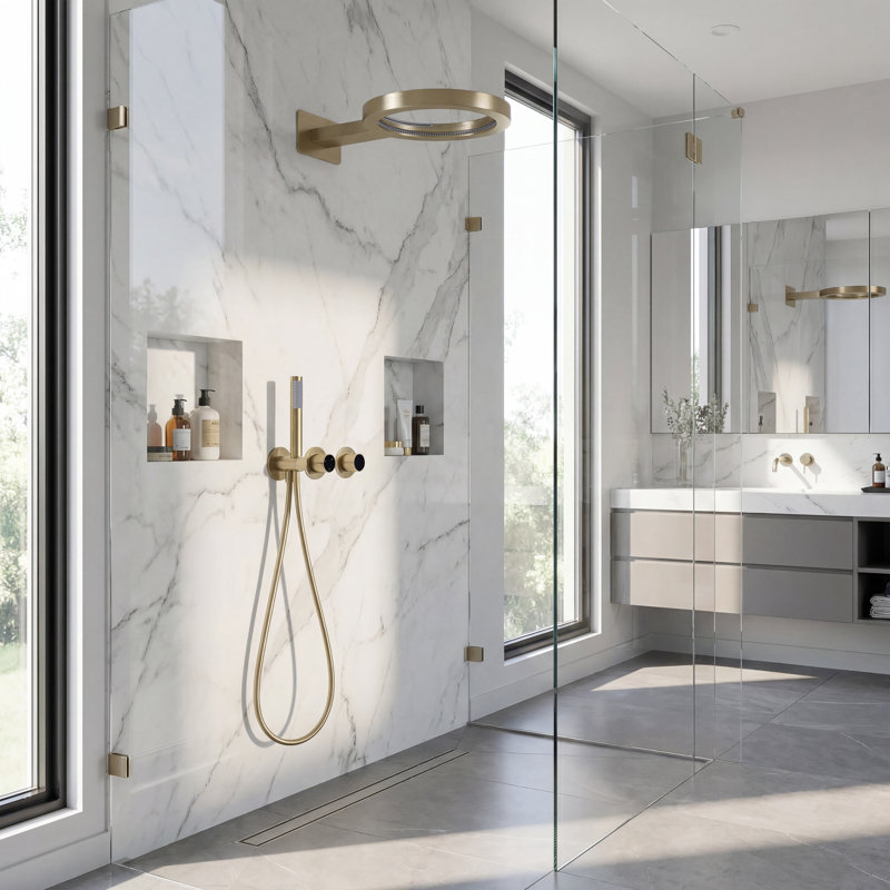 3 Function Complete Shower System with Hand Shower, Polished Chrome