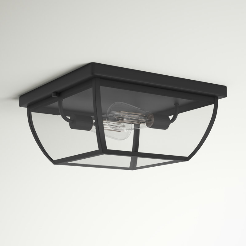 Granville Bronze and Glass 2-Light Flush Mount