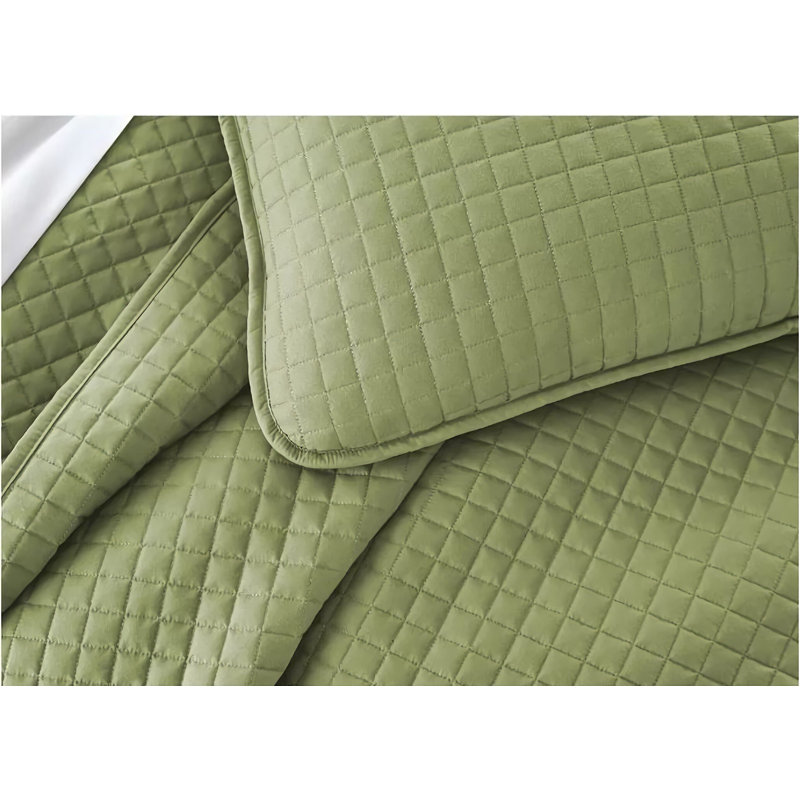 SouthShore Fine Linens Oversized Lightweight Quilt & Sham Set, Full/queen, Green