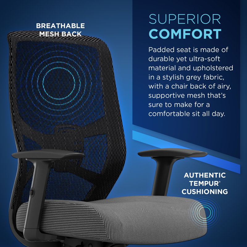 ProTask Swivel Executive Chair, Gray