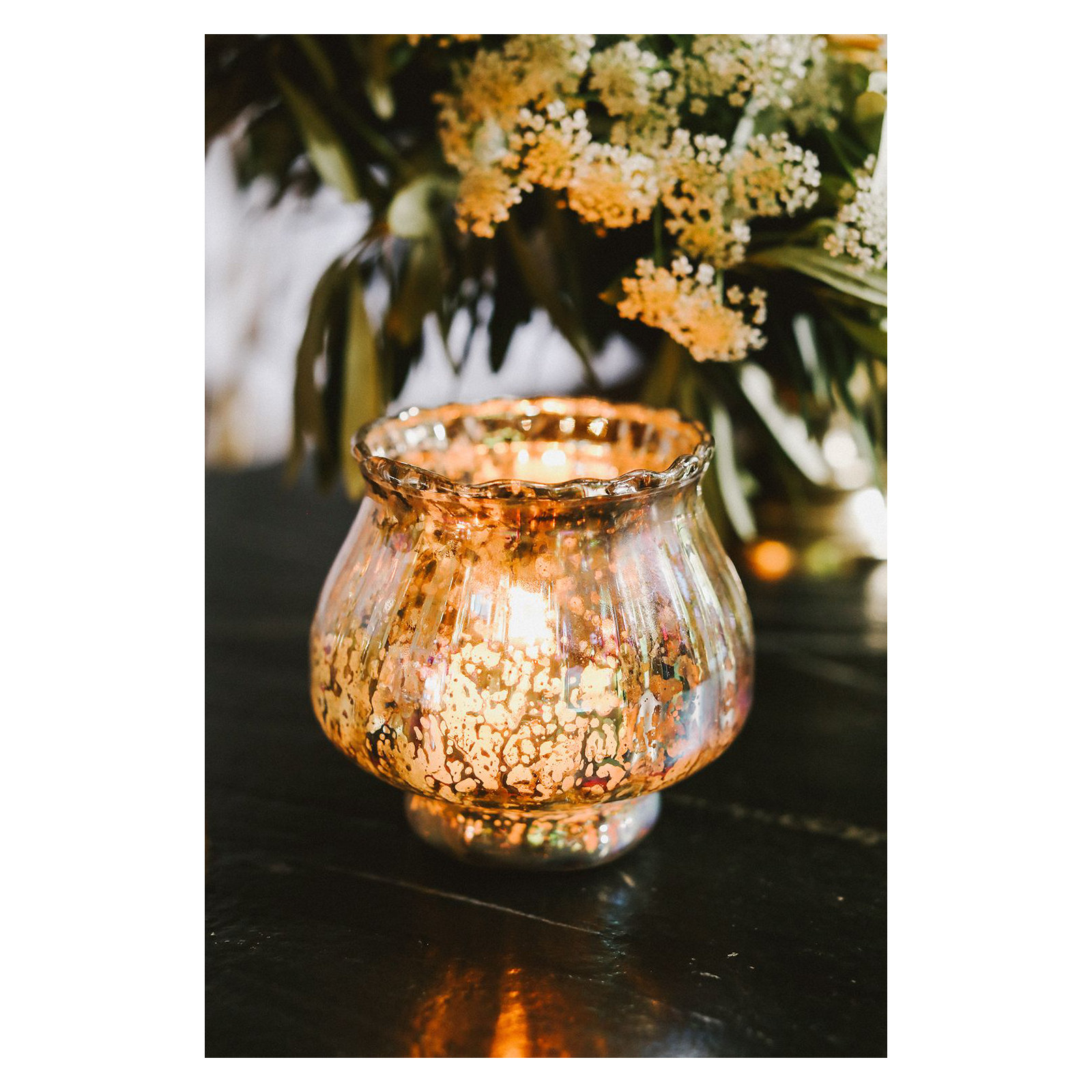 Glass Tabletop Votive Holder, 3.50" H x 3.75" W x 3.75" D