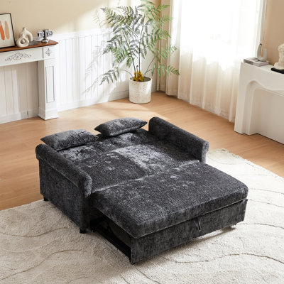 2 Seat Bed With Modern Design And Practical Storage Feature Velvet Adjustable Back Arm Pocket For Living Room & Bedroom