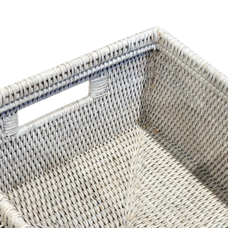 Matahari US Wicker Decorative Basket, White Wash