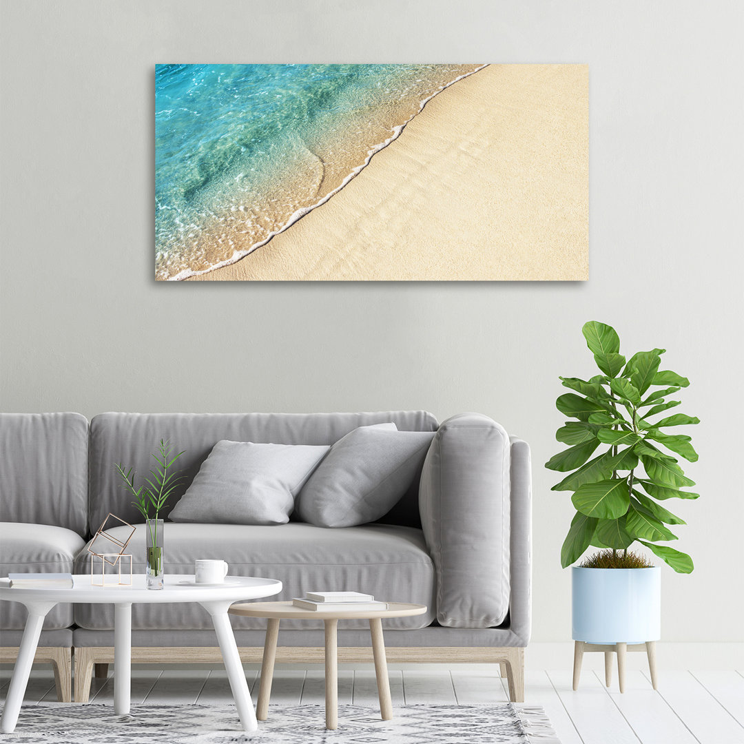 Leinwanddruck - Wandkunst - Drucke auf Leinwand - 100X50 Bildmotiv: Wave On Canvas Der Strand