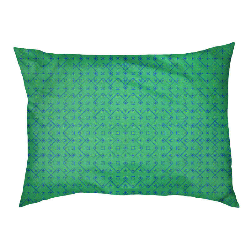 Coussin pour chien/classique à chariot Campion, Petit (l 28 po x P 18 po x H 9,5 po), Vert / Bleu