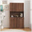 70.87" Tall Wardrobe& Kitchen Cabinet, With 6-Doors, 1-Open Shelves And 1-Drawer For Bedroom,Walnut
