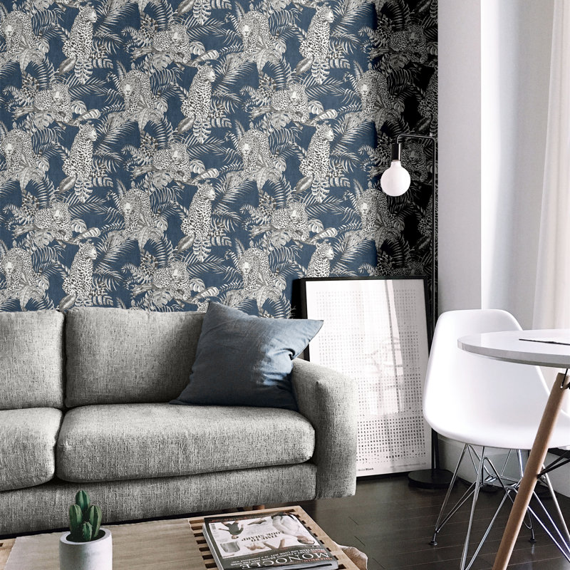 Cuthbert 10.05m x 53cm Semi-Gloss Wallpaper Roll, Blue