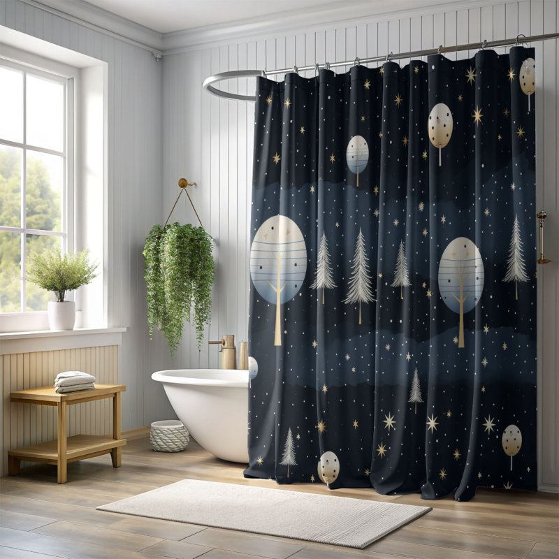 Rideau de douche Frosty Night - Premium, H 74 po x l 71 po