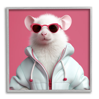Az-140-Framed " White Trendy Mouse " by Roozbeh