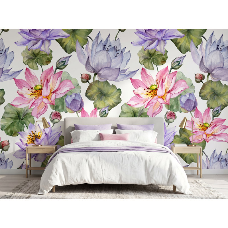 Papier peint adhésif grandes fleurs L 8,33 pi x l 100 po, l 100 po x H 100 po, papier pré-collé, Papier pré-collé
