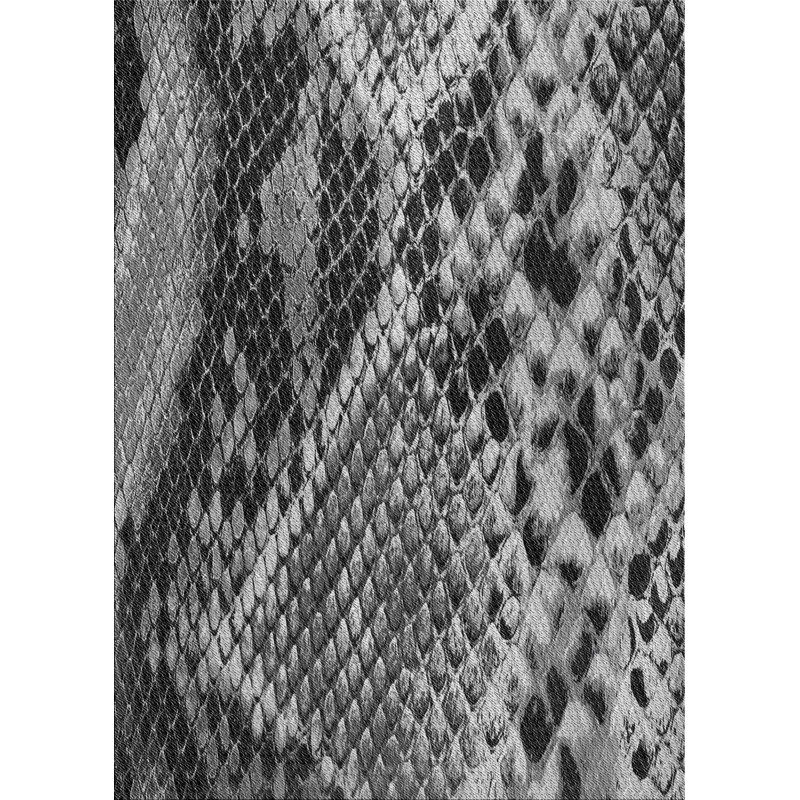 Tapis noir / gris à imprimé animal, Rectangle 7 pi x 10 pi