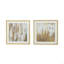 Ensemble d'art mural encadré doré et gris 20,8 x 20,8 x 1,2 po avec couvercle en verre, ensemble de 2