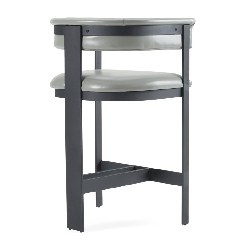 Ferol - Modern Grey Faux Leather + Black Counter Chair