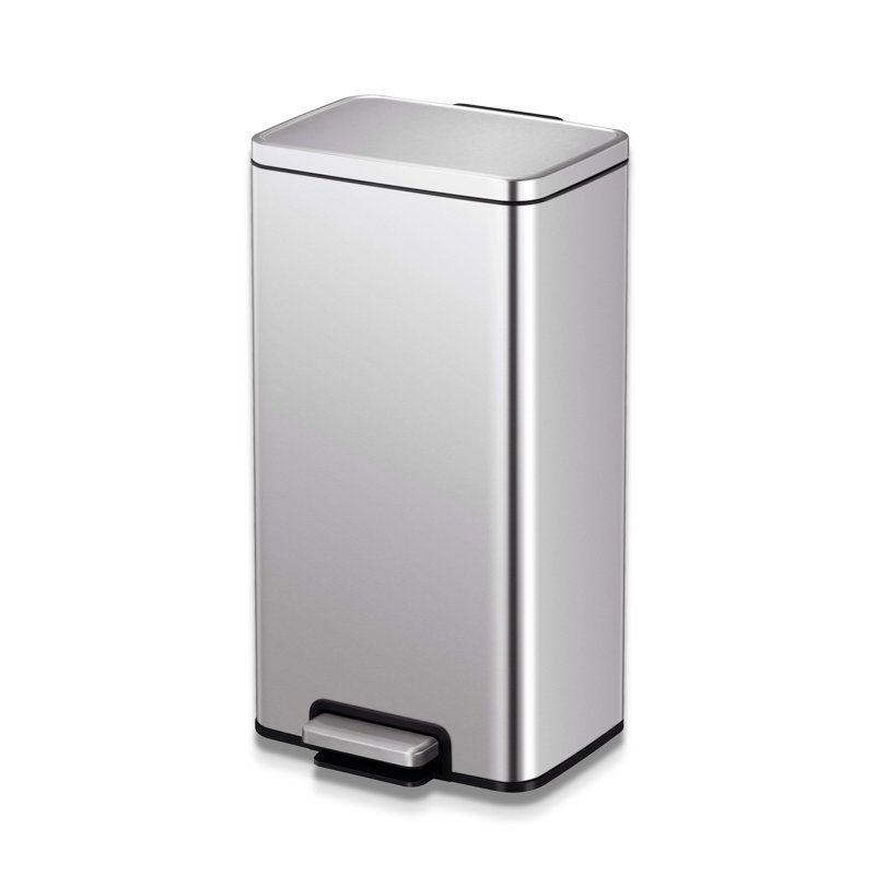 Stainless Steel Step On Kitchen Trash Can, 30, 62.5" H x 33.3" W x 31" D