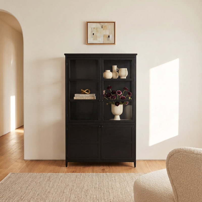 Henry Metal Tall Cabinet Black