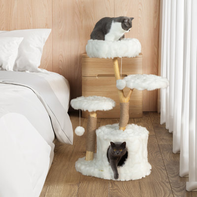 Real Branch Cat Tree With Condo And Climbing Perches