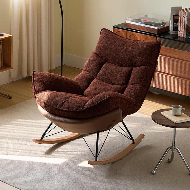 Chaise berçante ergonomique moderne Modern, Café
