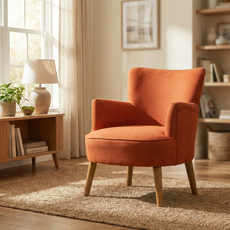 Acevedo Oak Tub Chair, Orange