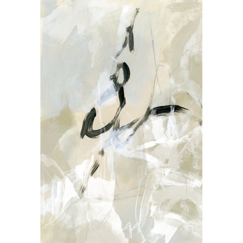 Scribble Veil I by June Erica Vess - Wrapped Canvas Painting, 46 cm H x 30 cm W, Black Floater Framed