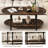 Wooden Oval Coffee Table with Storage