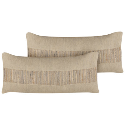 LUINA Beige Rectangular Lumbar Cushion