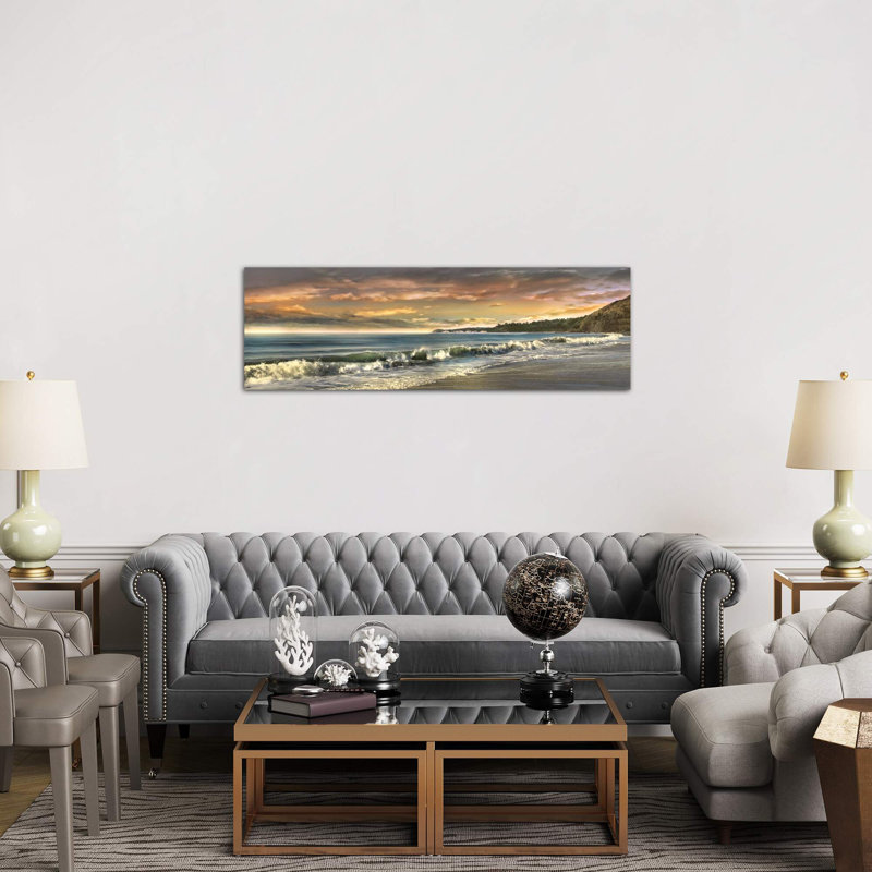Warm Sunset by Mike Calascibetta - Panoramic Print on Canvas, Wrapped Canvas, 30.48 cm H x 91.44 cm W x 1.91 cm D