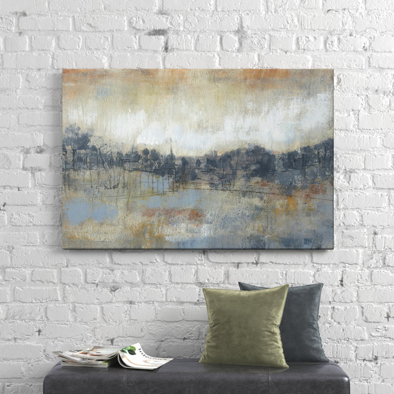 " Cool Grey Horizon I " Painting Print, 32" H x 48" W