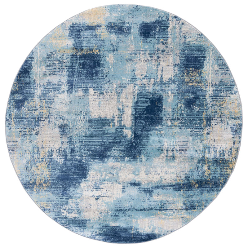 Jasper 100 Performance Abstract Rug, Round 6'7"