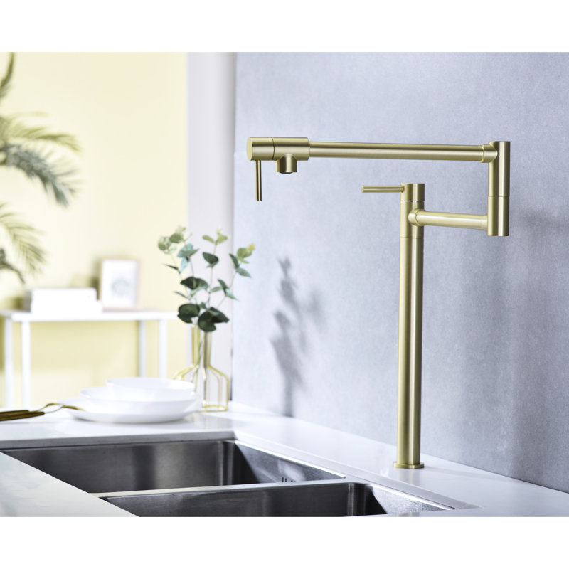 Extension de robinet de remplissage de pot d'or - fabrication en laiton, alimentation en eau adéquate, réduction de l'eau, corrosion, fluidité, rouille, mouvement goutte à goutte avec bras, alimentation, éclaboussure