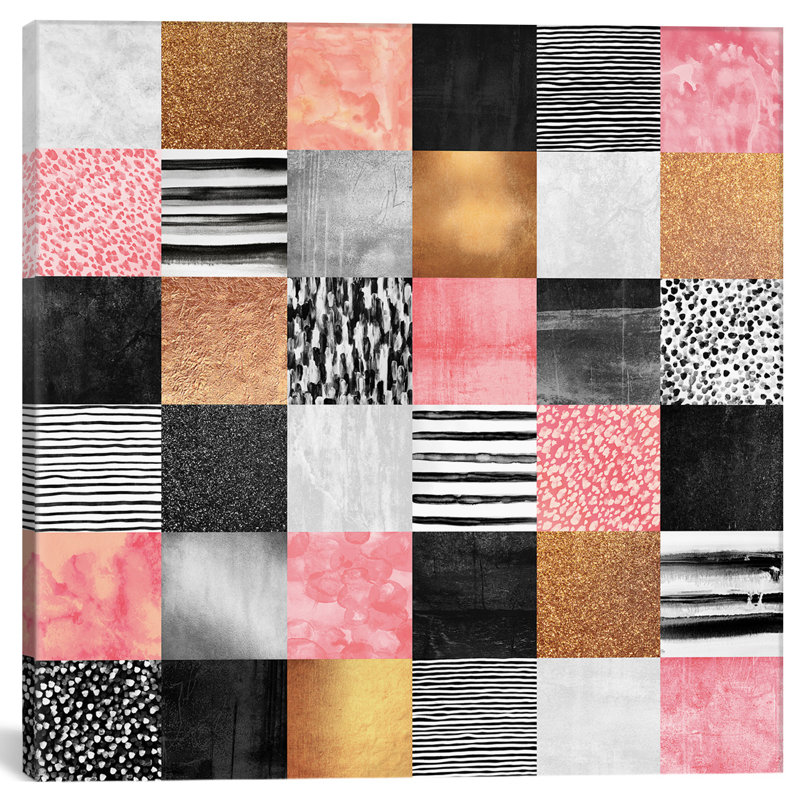 « doux quilt », impression sur toile tendue, H 12 po x l 12 po x P 0,75 po, Toile tendue, Pas de tapis