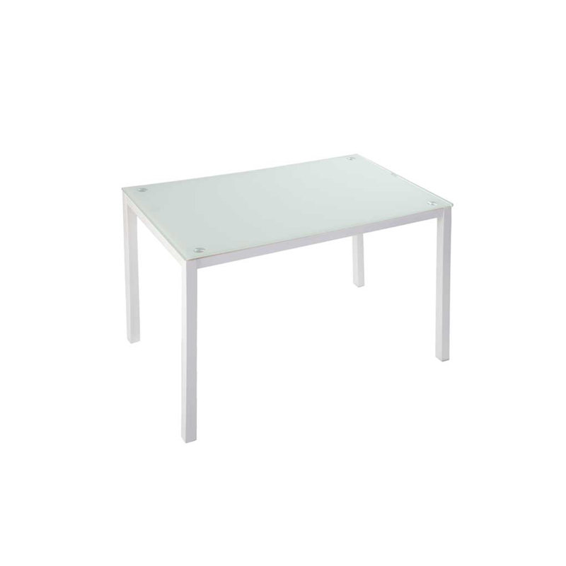 Gianelly Glass Top Metal Base Dining Table