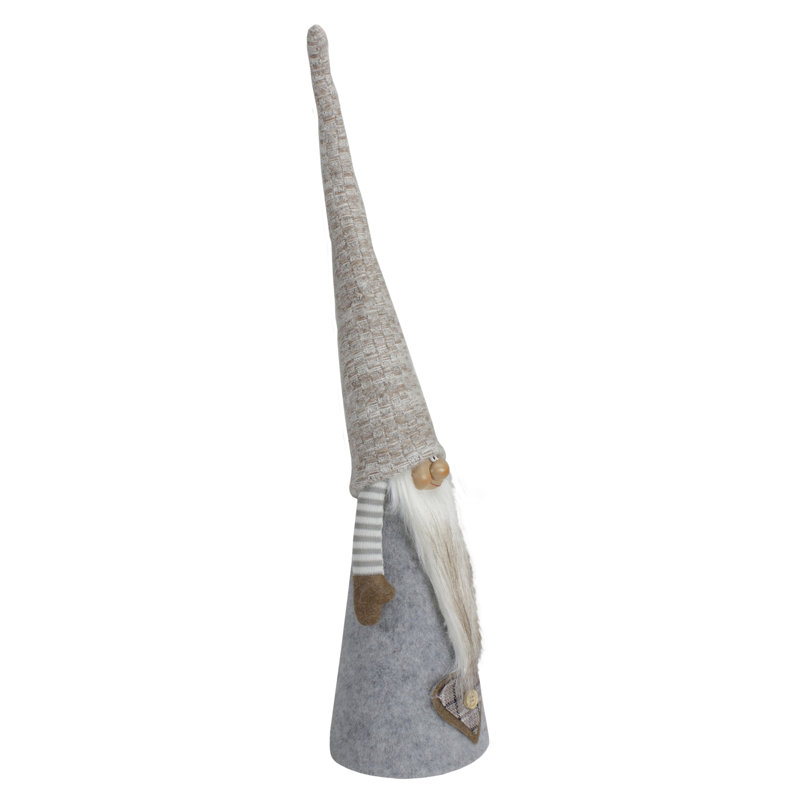Gnome de Noël 21 po gris et beige